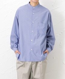 URBAN COLLECTION | スタンドカラー シャンブレービッグシャツ(シャツ/ブラウス)
