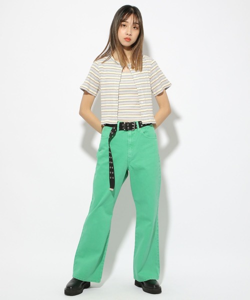 PBLIM（ページボーイリム）の「【PAGEBOYLIM】マルチボーダーセット（カーディガン/ボレロ・レディース・ホワイト系その他/ブラウン系その他/グリーン系その他・FREE）」の9枚目の写真