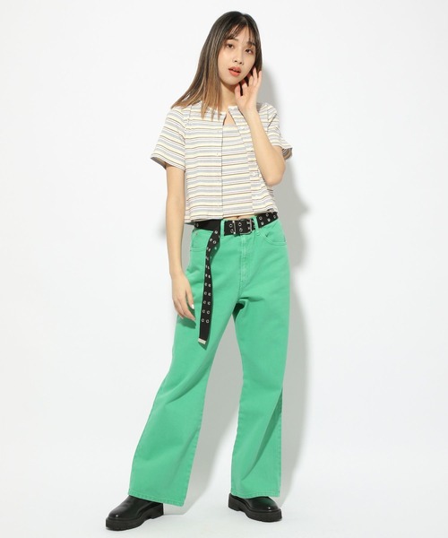 PBLIM（ページボーイリム）の「【PAGEBOYLIM】マルチボーダーセット（カーディガン/ボレロ・レディース・ホワイト系その他/ブラウン系その他/グリーン系その他・FREE）」の10枚目の写真