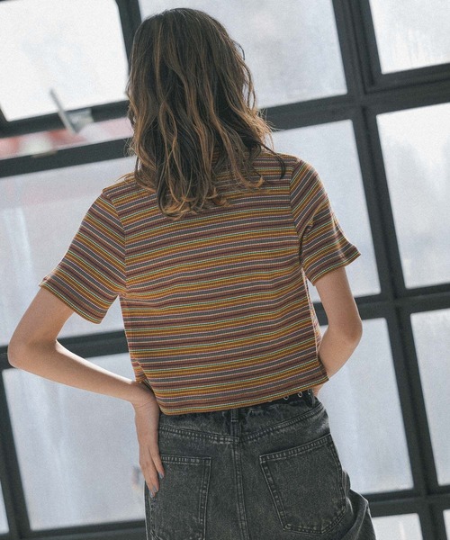 PBLIM（ページボーイリム）の「【PAGEBOYLIM】マルチボーダーセット（カーディガン/ボレロ・レディース・ホワイト系その他/ブラウン系その他/グリーン系その他・FREE）」の13枚目の写真