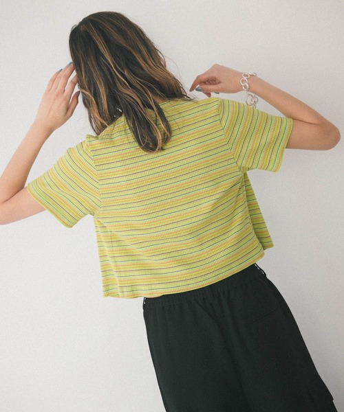 PBLIM（ページボーイリム）の「【PAGEBOYLIM】マルチボーダーセット（カーディガン/ボレロ・レディース・ホワイト系その他/ブラウン系その他/グリーン系その他・FREE）」の18枚目の写真