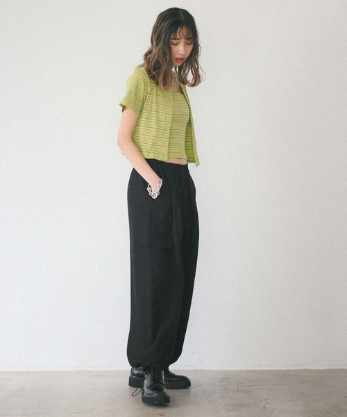 PBLIM（ページボーイリム）の「【PAGEBOYLIM】マルチボーダーセット（カーディガン/ボレロ・レディース・ホワイト系その他/ブラウン系その他/グリーン系その他・FREE）」の20枚目の写真