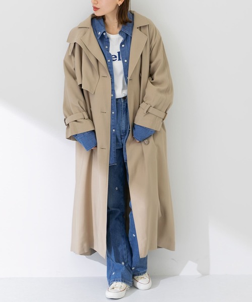 URBAN RESEARCH Sonny Label（アーバンリサーチサニーレーベル）の「変形トレンチコート（トレンチコート・レディース・チャコールグレー/ベージュ/ライトカーキ・FREE）」の17枚目の写真
