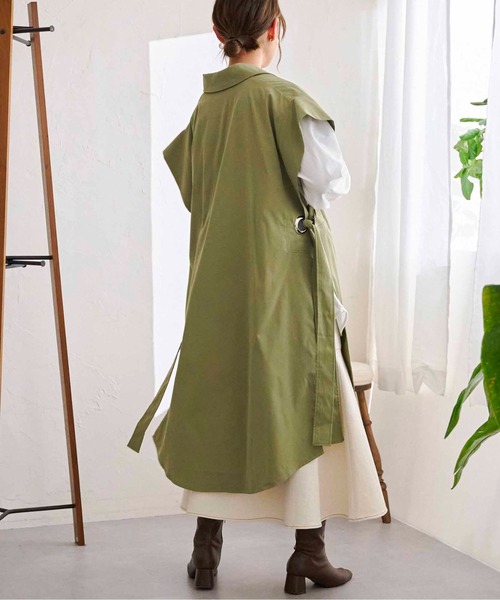 CPCM（シーピーシーエム）の「ポンチョ風ハトメアクセントトレンチ（トレンチコート・レディース・ライトベージュ/カーキ/ブルー・FREE）」の11枚目の写真