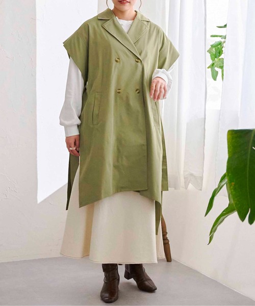 CPCM（シーピーシーエム）の「ポンチョ風ハトメアクセントトレンチ（トレンチコート・レディース・ライトベージュ/カーキ/ブルー・FREE）」の17枚目の写真