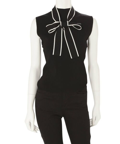 MERCURYDUO（マーキュリーデュオ）の「【To/】ボウタイ付ニット（ニット/セーター・レディース・ブラック/オフホワイト/ブルー・FREE）」の12枚目の写真