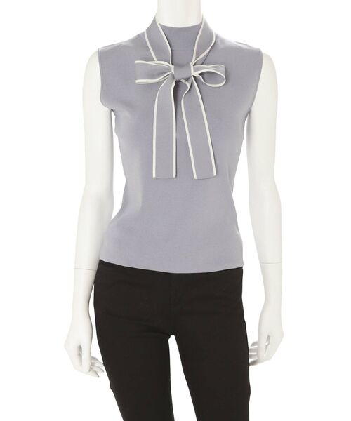 MERCURYDUO（マーキュリーデュオ）の「【To/】ボウタイ付ニット（ニット/セーター・レディース・ブラック/オフホワイト/ブルー・FREE）」の13枚目の写真