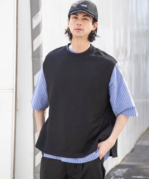 niko and...（ニコアンド）の「脇スリットカットベスト（ベスト・メンズ・ブラック/ブルー/スモーク・FREE）」の2枚目の写真