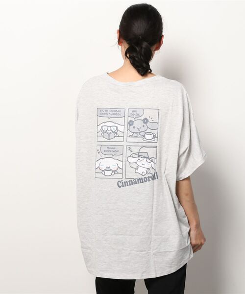 Mac-House(マックハウス)の「サンリオバックプリントドルマン半袖Tシャツ(Tシャツ/カットソー・レディース・ホワイト/オートミール/グリーン/ブラック・フリー)」の6枚目の写真