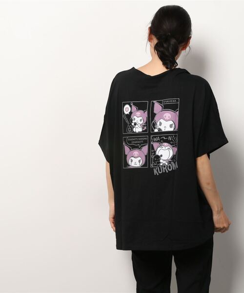 Mac-House(マックハウス)の「サンリオバックプリントドルマン半袖Tシャツ(Tシャツ/カットソー・レディース・ホワイト/オートミール/グリーン/ブラック・フリー)」の8枚目の写真