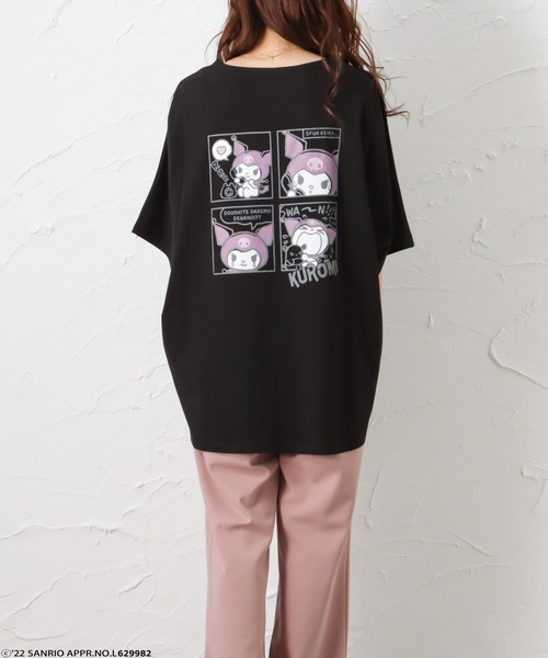 Mac-House(マックハウス)の「サンリオバックプリントドルマン半袖Tシャツ(Tシャツ/カットソー・レディース・ホワイト/オートミール/グリーン/ブラック・フリー)」の16枚目の写真