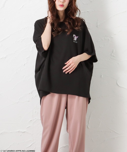 Mac-House(マックハウス)の「サンリオバックプリントドルマン半袖Tシャツ(Tシャツ/カットソー・レディース・ホワイト/オートミール/グリーン/ブラック・フリー)」の12枚目の写真