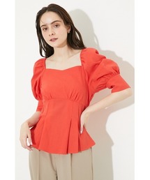 パフスリーブペプラムブラウス