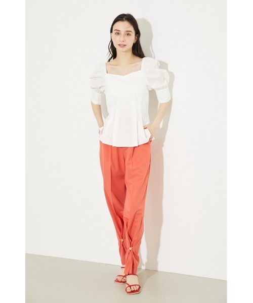 rienda（リエンダ）の「パフスリーブペプラムブラウス（シャツ/ブラウス・レディース・ホワイト/パープル/オレンジ・FREE）」の19枚目の写真