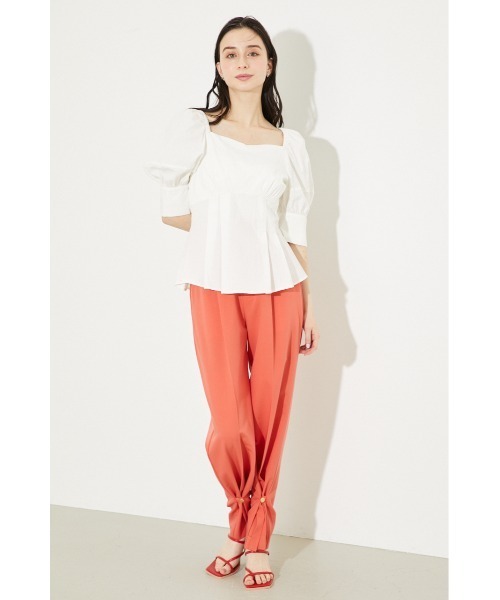 rienda（リエンダ）の「パフスリーブペプラムブラウス（シャツ/ブラウス・レディース・ホワイト/パープル/オレンジ・FREE）」の9枚目の写真