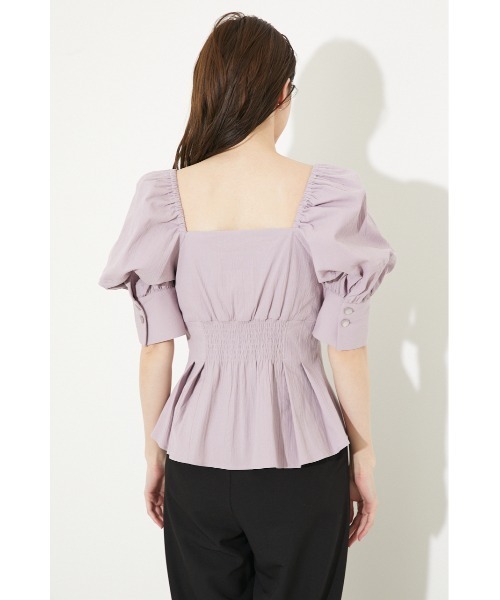 rienda（リエンダ）の「パフスリーブペプラムブラウス（シャツ/ブラウス・レディース・ホワイト/パープル/オレンジ・FREE）」の13枚目の写真