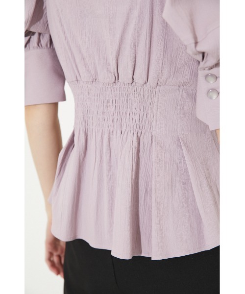 rienda（リエンダ）の「パフスリーブペプラムブラウス（シャツ/ブラウス・レディース・ホワイト/パープル/オレンジ・FREE）」の18枚目の写真