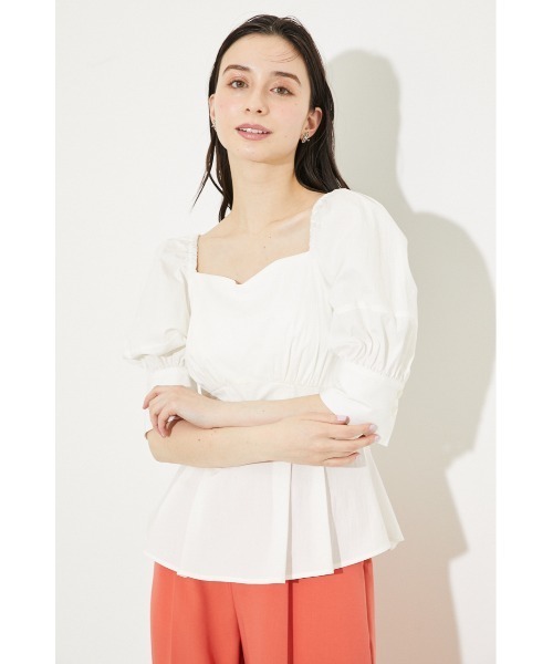 rienda（リエンダ）の「パフスリーブペプラムブラウス（シャツ/ブラウス・レディース・ホワイト/パープル/オレンジ・FREE）」の16枚目の写真