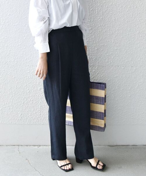 SHIPS any（シップス エニィ）の「SHIPS any: リネン ミックス イージー パンツ◇◇（その他パンツ・レディース・グリーン/ネイビー/ライトブルー/イエロー・36/38）」の3枚目の写真