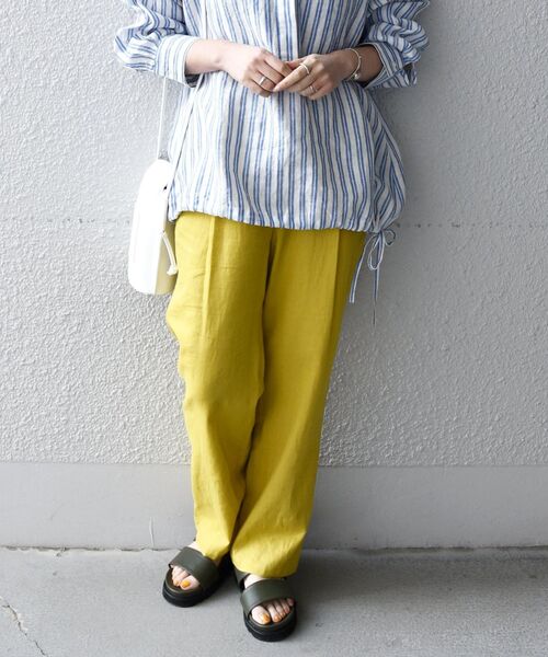 SHIPS any（シップス エニィ）の「SHIPS any: リネン ミックス イージー パンツ◇◇（その他パンツ・レディース・グリーン/ネイビー/ライトブルー/イエロー・36/38）」の18枚目の写真