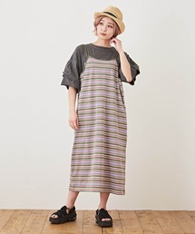 CUBE SUGAR（キューブシュガー）の「マルチボーダーキャミソールワンピース（ワンピース）」