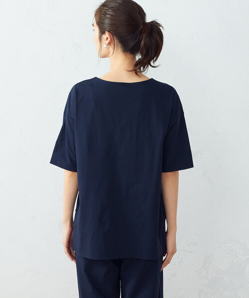 COMME CA ISM(コムサイズム)の「【セットアップ対応】吸水速乾 アシンメトリー トップス(Tシャツ/カットソー・レディース・ブラック/ネイビー・MEDIUM/LARGE)」の9枚目の写真