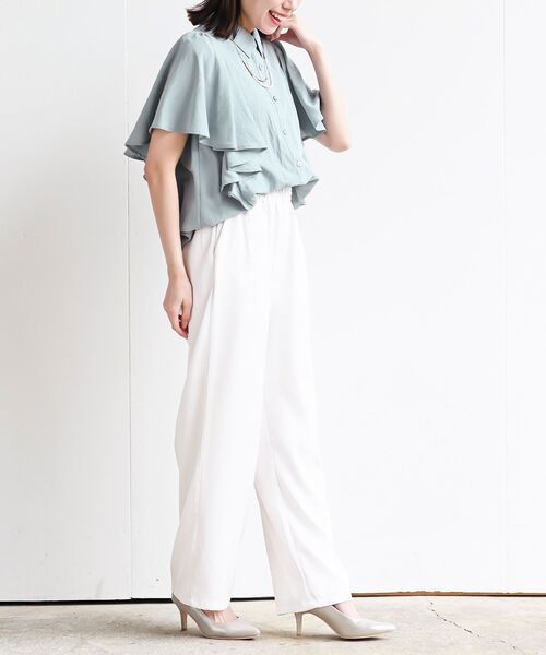 rps(アールピーエス)の「フレアー袖裾タックブラウス(シャツ/ブラウス・レディース・ブラック/オフホワイト/サックスブルー/ネイビー/ブラック系その他2/カーキ/ミント・M/フリー)」の11枚目の写真