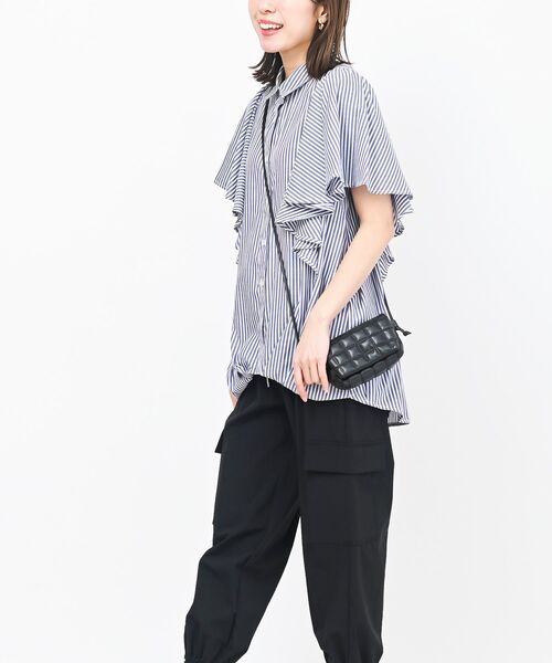 rps(アールピーエス)の「フレアー袖裾タックブラウス(シャツ/ブラウス・レディース・ブラック/オフホワイト/サックスブルー/ネイビー/ブラック系その他2/カーキ/ミント・M/フリー)」の17枚目の写真