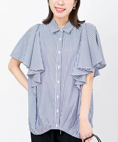 rps(アールピーエス)の「フレアー袖裾タックブラウス(シャツ/ブラウス・レディース・ブラック/オフホワイト/サックスブルー/ネイビー/ブラック系その他2/カーキ/ミント・M/フリー)」の20枚目の写真