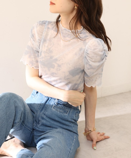 one after another NICE CLAUP（ワンアフターアナザーナイスクラップ）の「ハイネックシアートップス（Tシャツ/カットソー・レディース・アイボリー/グレー×サックスブルー/ブラウン/モカ・FREE）」の3枚目の写真