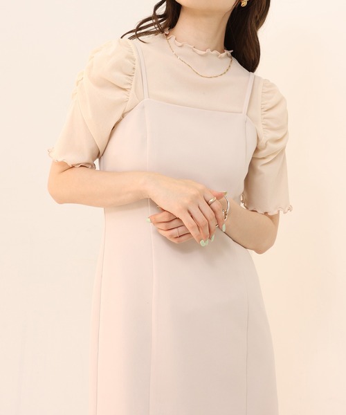 one after another NICE CLAUP（ワンアフターアナザーナイスクラップ）の「ハイネックシアートップス（Tシャツ/カットソー・レディース・アイボリー/グレー×サックスブルー/ブラウン/モカ・FREE）」の2枚目の写真