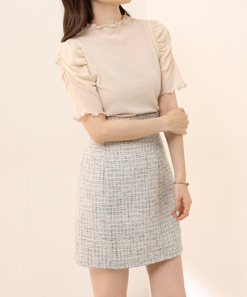 one after another NICE CLAUP（ワンアフターアナザーナイスクラップ）の「ハイネックシアートップス（Tシャツ/カットソー・レディース・アイボリー/グレー×サックスブルー/ブラウン/モカ・FREE）」の17枚目の写真