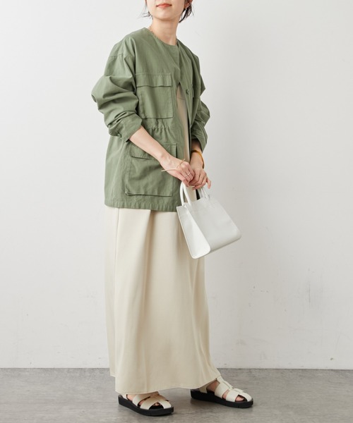 Omekashi（オメカシ）の「ストレッチサテンキャミワンピース（ワンピース・レディース・ブラック/ベージュ/ブルー・FREE）」の6枚目の写真