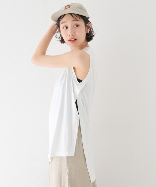 SLOBE IENA(スローブイエナ)の「【ESLOW/エスロー】 ORGANIC JERSEYカットソー(Tシャツ/カットソー・レディース・ホワイト/イエロー/グリーン・FREE)」の2枚目の写真