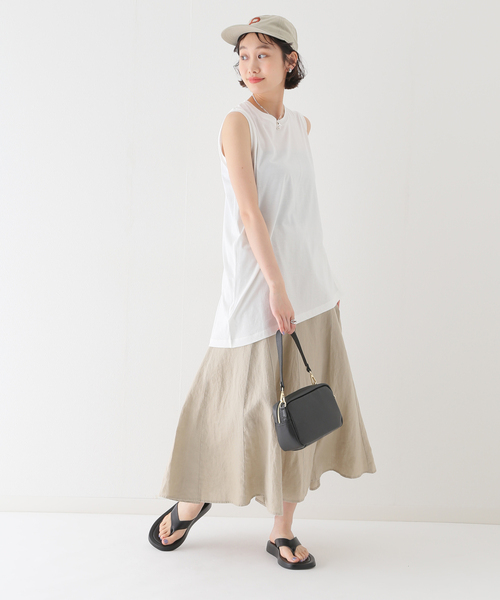 SLOBE IENA(スローブイエナ)の「【ESLOW/エスロー】 ORGANIC JERSEYカットソー(Tシャツ/カットソー・レディース・ホワイト/イエロー/グリーン・FREE)」の4枚目の写真