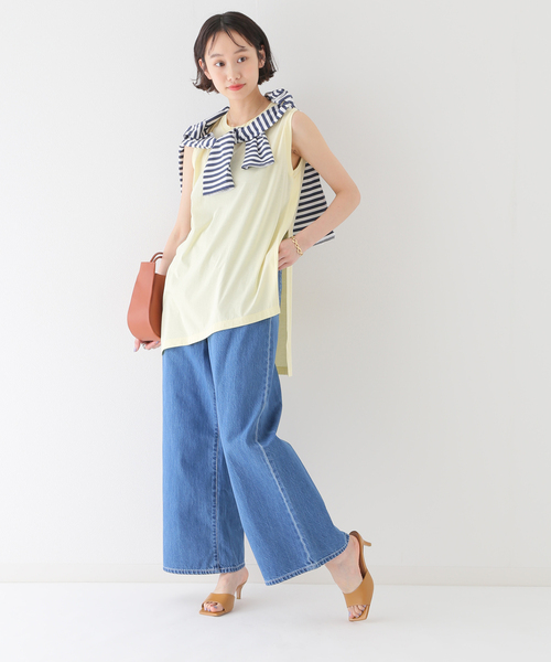 SLOBE IENA(スローブイエナ)の「【ESLOW/エスロー】 ORGANIC JERSEYカットソー(Tシャツ/カットソー・レディース・ホワイト/イエロー/グリーン・FREE)」の8枚目の写真