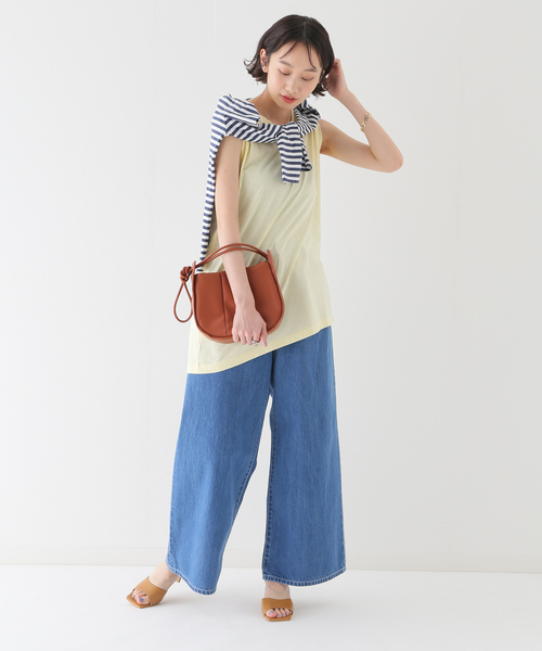 SLOBE IENA(スローブイエナ)の「【ESLOW/エスロー】 ORGANIC JERSEYカットソー(Tシャツ/カットソー・レディース・ホワイト/イエロー/グリーン・FREE)」の9枚目の写真