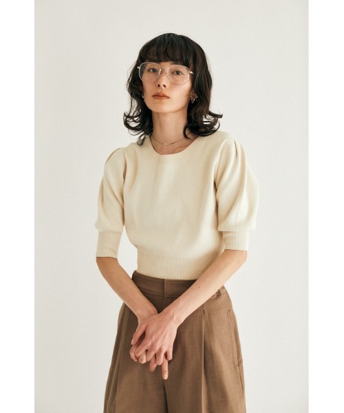 M_（エムアンダーバー）の「【M_】COMPACT KNIT トップス（ニット/セーター・レディース・アイボリー/ネイビー/ライトパープル・FREE）」の4枚目の写真