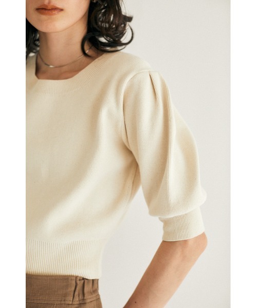 M_（エムアンダーバー）の「【M_】COMPACT KNIT トップス（ニット/セーター・レディース・アイボリー/ネイビー/ライトパープル・FREE）」の8枚目の写真