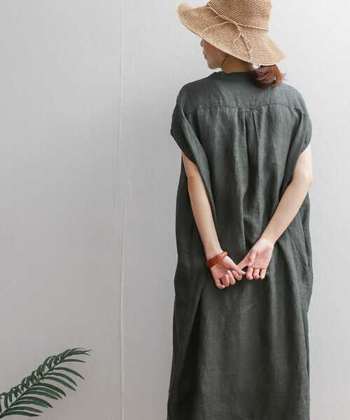 URBAN RESEARCH DOORS リネンボタンスリットワンピース 半袖 URBAN RESEARCH DOORS（アーバンリサーチドアーズ）の「リネン