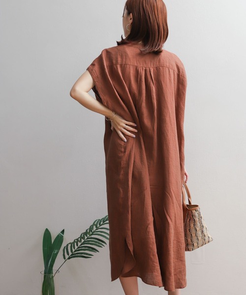 URBAN RESEARCH DOORS リネンボタンスリットワンピース 半袖 URBAN RESEARCH DOORS（アーバンリサーチドアーズ）の「リネン