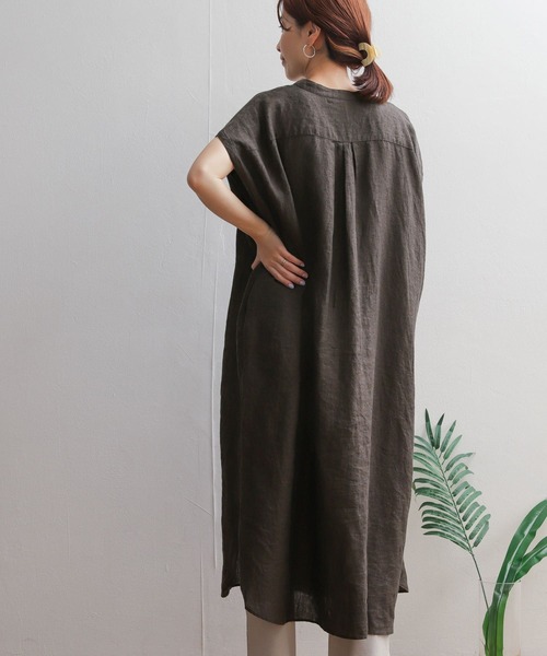 URBAN RESEARCH DOORS（アーバンリサーチドアーズ）の「リネンボタンワンピース（ワンピース・レディース・グリーン/ブラウン系その他/レッド系その他・MEDIUM）」の13枚目の写真