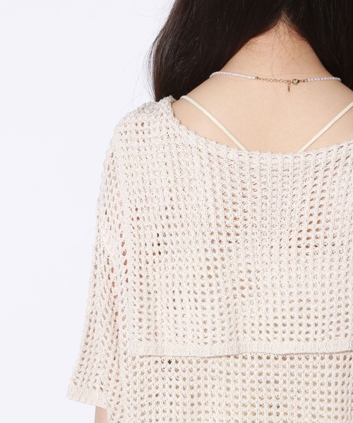 新品❤️アルチビオ❤️ホワイトメッシュジップアップセーター 新品❤️アルチビオ❤️ホワイトメッシュジップアップセーター