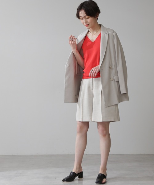 N.（N. Natural Beauty Basic）（エヌエヌナチュラルビューティーベーシック）の「【S Size Line】◆リスタビュールテーラードダブルジャケット（テーラードジャケット・レディース・ベージュ/ネイビー・SMALL/MEDIUM）」の7枚目の写真