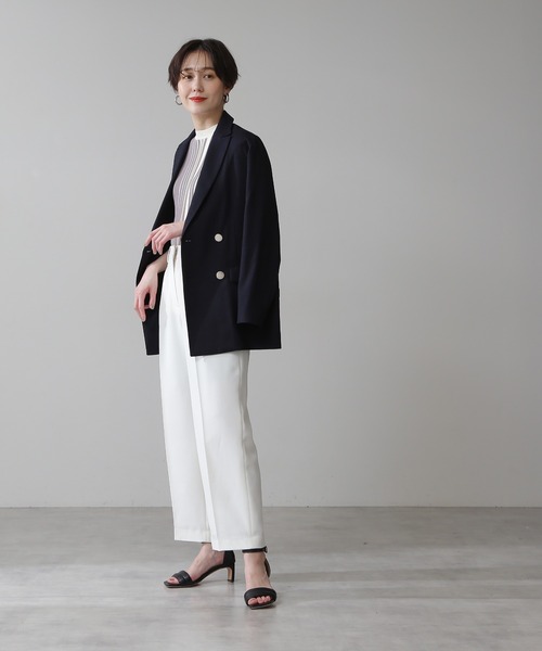 N.（N. Natural Beauty Basic）（エヌエヌナチュラルビューティーベーシック）の「【S Size Line】◆リスタビュールテーラードダブルジャケット（テーラードジャケット・レディース・ベージュ/ネイビー・SMALL/MEDIUM）」の14枚目の写真