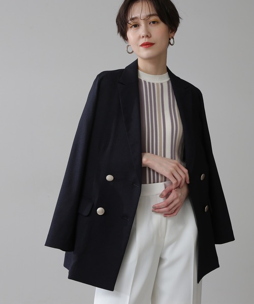 N.（N. Natural Beauty Basic）（エヌエヌナチュラルビューティーベーシック）の「【S Size Line】◆リスタビュールテーラードダブルジャケット（テーラードジャケット・レディース・ベージュ/ネイビー・SMALL/MEDIUM）」の15枚目の写真