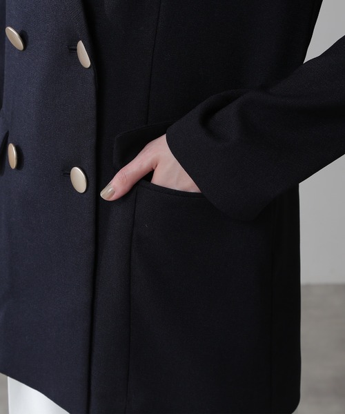 N.（N. Natural Beauty Basic）（エヌエヌナチュラルビューティーベーシック）の「【S Size Line】◆リスタビュールテーラードダブルジャケット（テーラードジャケット・レディース・ベージュ/ネイビー・SMALL/MEDIUM）」の19枚目の写真