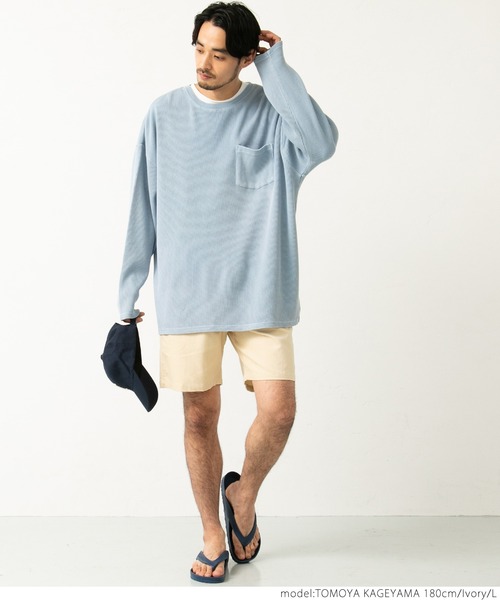 coca(coca)(コカ)の「サマーコールハーフパンツ(その他パンツ・メンズ・ライトブルー/ブラック/アイボリー・M/L)」の12枚目の写真