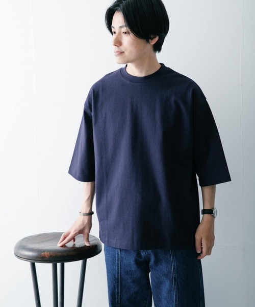 ITEMS URBANRESEARCH(アイテムズ アーバンリサーチ)の「度詰めコットン天竺 オーバーサイズTシャツ(Tシャツ/カットソー・メンズ・ベージュ/オフホワイト/グリーン/ネイビー・MEDIUM/LARGE)」の16枚目の写真