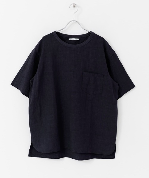 WORK NOT WORK URBAN RESEARCH（ワークノットワークアーバンリサーチ）の「WORK NOT WORK　High density Linen SS  Pullover（Tシャツ/カットソー・メンズ・ネイビー/グレー/オフホワイト・M/L/XL）」の8枚目の写真